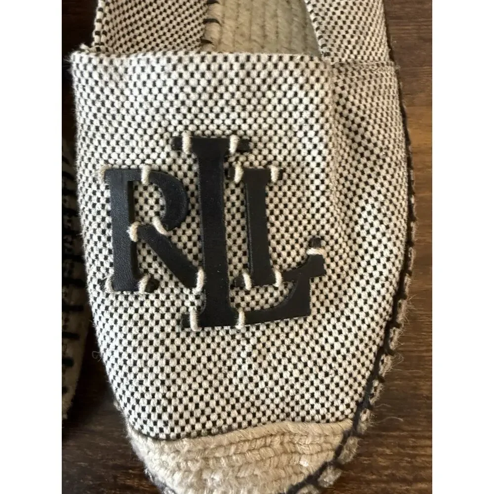 Ralph Lauren Cameryn III Canvas & Leather Espadrilles Women’s US 7.5 Shoes